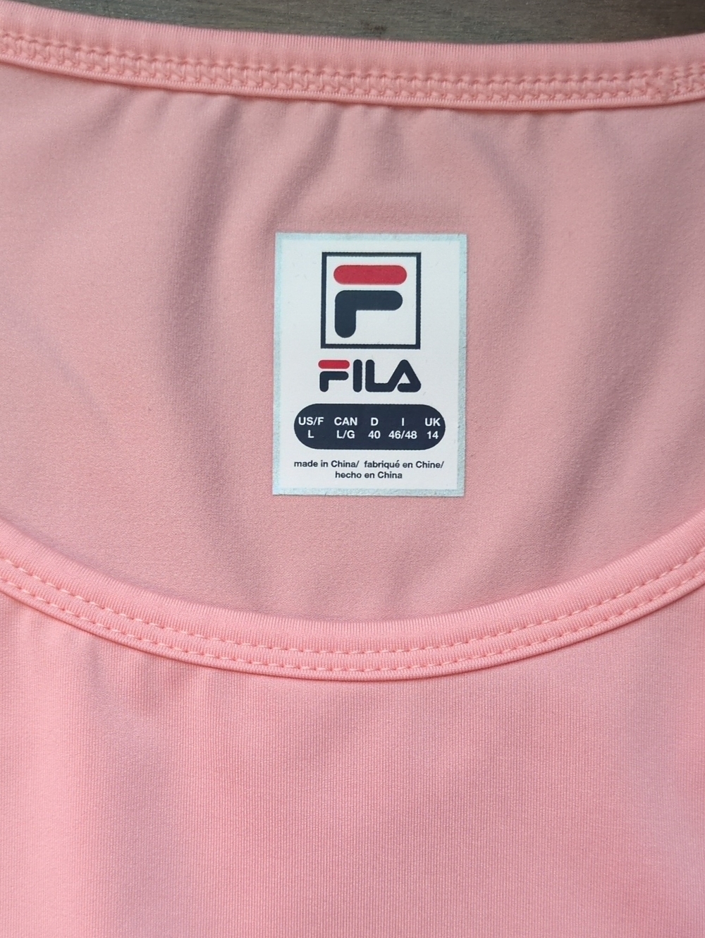 FILA Ruffle Full Coverage Tank In Peach Size L - Picture 6 of 10